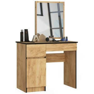 Ak furniture Kozmetický stolík so zrkadlom P-2/SL dub craft ľavý