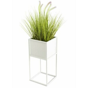 HowHomely Stojan na kvety Lea 50 cm biely