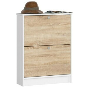 Ak furniture Botník Loroso hnedý/biely