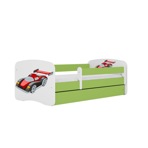 Kocot kids Detská posteľ Babydreams závodné auto zelená, varianta 70x140, bez šuplíků, bez matrace