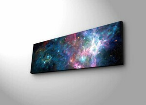 Wallity Obraz s LED osvetlením NOČNÁ GALAXIA 30 x 90 cm