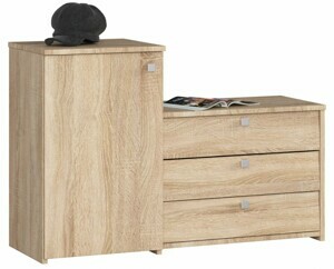Ak furniture Skrinka na topánky s komodou S16 dub sonoma