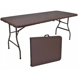 TZB Cateringový skladací ratanový stôl 180x75x73,5 cm – hnedý