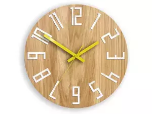 ModernClock Nástenné hodiny Slim hnedo-žlté