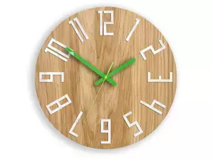 ModernClock Nástenné hodiny Slim hnedo-zelené