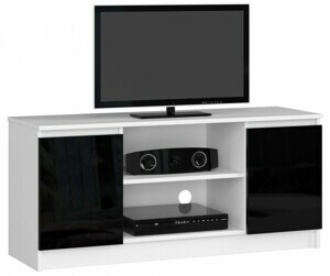 Ak furniture TV stolík Tonon 120 cm biely/čierny lesk