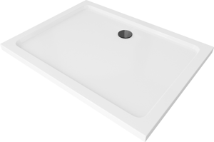 Sprchová vanička MEXEN FLAT s čiernym sifónom 100 x 80 cm biela