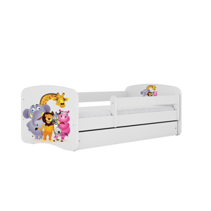 Kocot kids Detská posteľ Babydreams ZOO biela, varianta 70x140, bez šuplíků, bez matrace