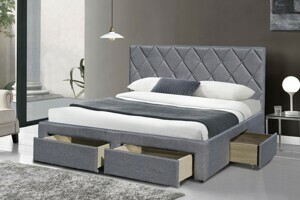 HALMAR Čalúnená posteľ Betina 160x200 manželská posteľ - sivá