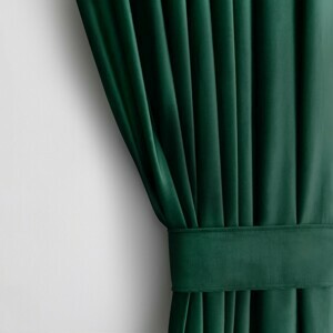 Záves AmeliaHome Velvet III tmavo zelený, velikost 140x245