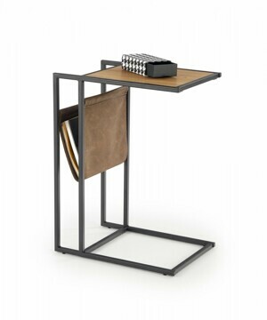 HALMAR Odkladací stolík COMPACT zlatý dub/čierny