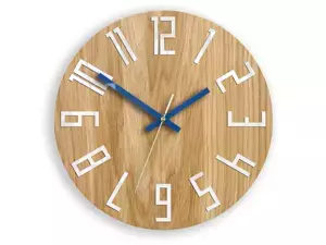 ModernClock Nástenné hodiny Slim hnedo-modré
