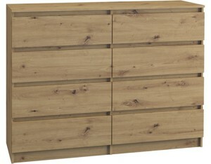 TP Living Komoda Malwa 120 cm hnedá – 8 poličiek