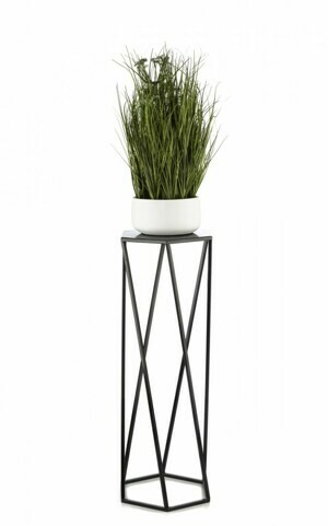 HowHomely Vysoký stojan na kvety LOT 24 cm čierny