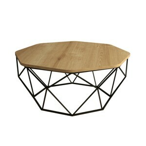 Hanah Home Konferenční stolek Diamond 90 cm dub přírodní