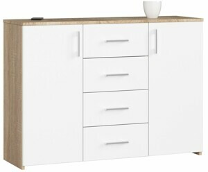 Ak furniture Komoda Torvi K 110 cm dub sonoma/biela
