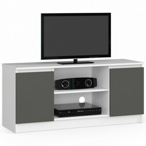 Ak furniture TV stolík Tonon 120 cm biely/grafitový sivý