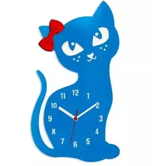ModernClock Nástenné hodiny Cat modré