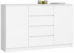 Ak furniture Komoda Tove K 160 cm biela matná