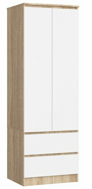 Ak furniture Šatníková skriňa Star 60 cm dub sonoma/biela