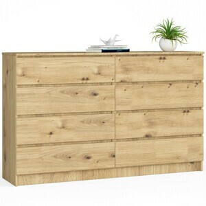 Ak furniture Komoda Kuba 160 cm 8 zásuviek dub artisan