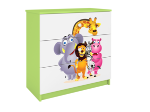 Kocot kids Komoda Babydreams 80 cm ZOO zelená