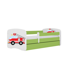 Kocot kids Detská posteľ Babydreams hasičské auto zelená, varianta 70x140, bez šuplíků, bez matrace