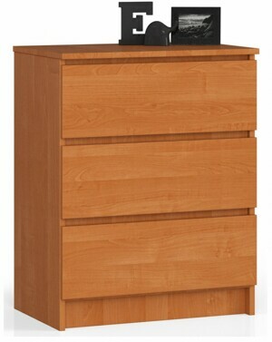 Ak furniture Komoda Kuba 60 cm - 3 zásuvky jelša