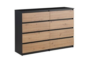 Komoda Houseland Malwax 01 dub artisan/antracitovo sivá