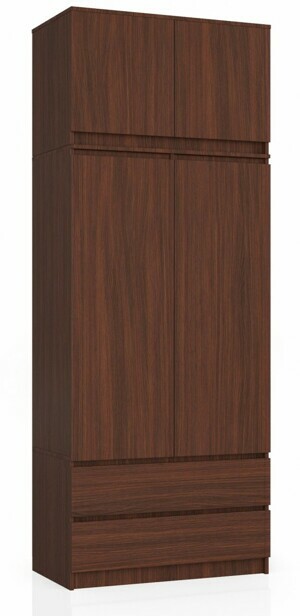 Ak furniture Šatníková skriňa s nadstavcom Star 90 cm wenge
