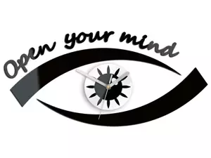 ModernClock 3D nalepovacie hodiny Eye čierne