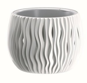 Prosperplast Okrúhly kvetináč Sandy biely, varianta 18 cm