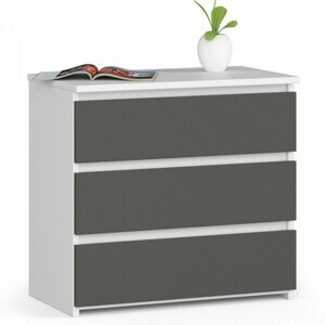 Ak furniture Komoda CL3 60 cm bílá/grafitově šedá