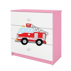 Kocot kids Komoda Babydreams 80 cm hasiči ružová