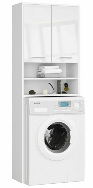 Ak furniture Kúpeľňová skrinka nad práčku Fín biela lesk