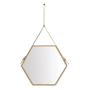 HOMEDE Nástenné zrkadlo Ebi II prírodné, velikost 39,2x34,3x3