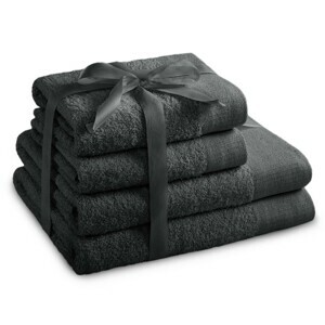 Súprava bavlnených uterákov AmeliaHome AMARI uhľová, velikost 2*70x140+2*50x100