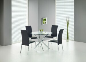 HALMAR Okrúhly jedálenský stôl Remond sklo / chróm