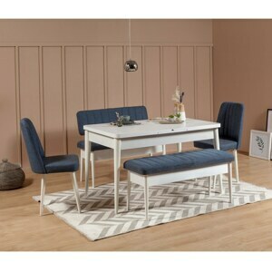 Hanah Home Jedálenský set Vina 5D biela/tmavo modrá