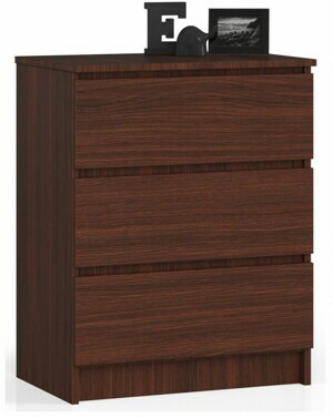 Ak furniture Komoda Kuba 60 cm - 3 zásuvky wenge