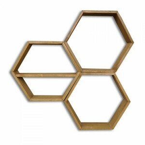 Hanah Home Nástenná polica Hex orech