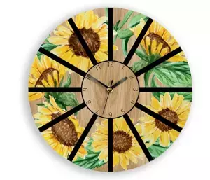 ModernClock Nástenné hodiny Slnečnice hnedo-žlté