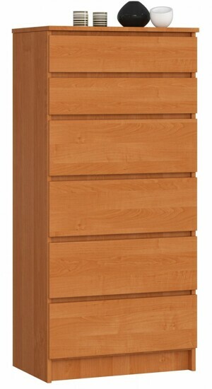Ak furniture Komoda Kuba 60 cm - 6 zásuviek jelša