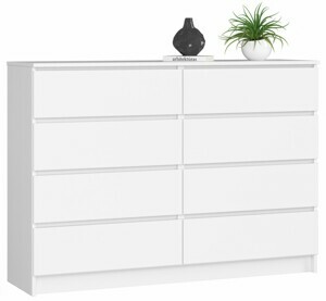 Ak furniture Komoda Rollo X 140 cm biela matná