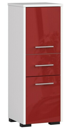 Ak furniture Kúpeľňová skrinka Fin biela/červený lesk