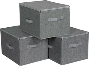 SONGMICS Sada úložných boxů Tripas šedá