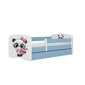 Kocot kids Detská posteľ Babydreams panda modrá, varianta 70x140, bez šuplíků, bez matrace
