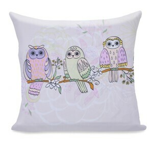 Obliečka na vankúš DecoKing Owi svetlá, velikost 80x80
