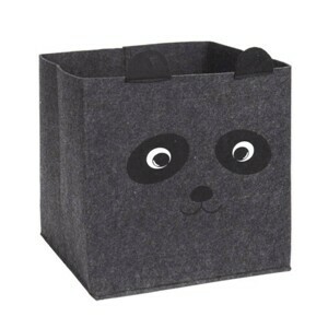 H&S Decoration Box na hračky Panda tmavo sivý
