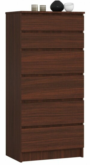 Ak furniture Komoda Kuba 60 cm - 6 zásuviek wenge